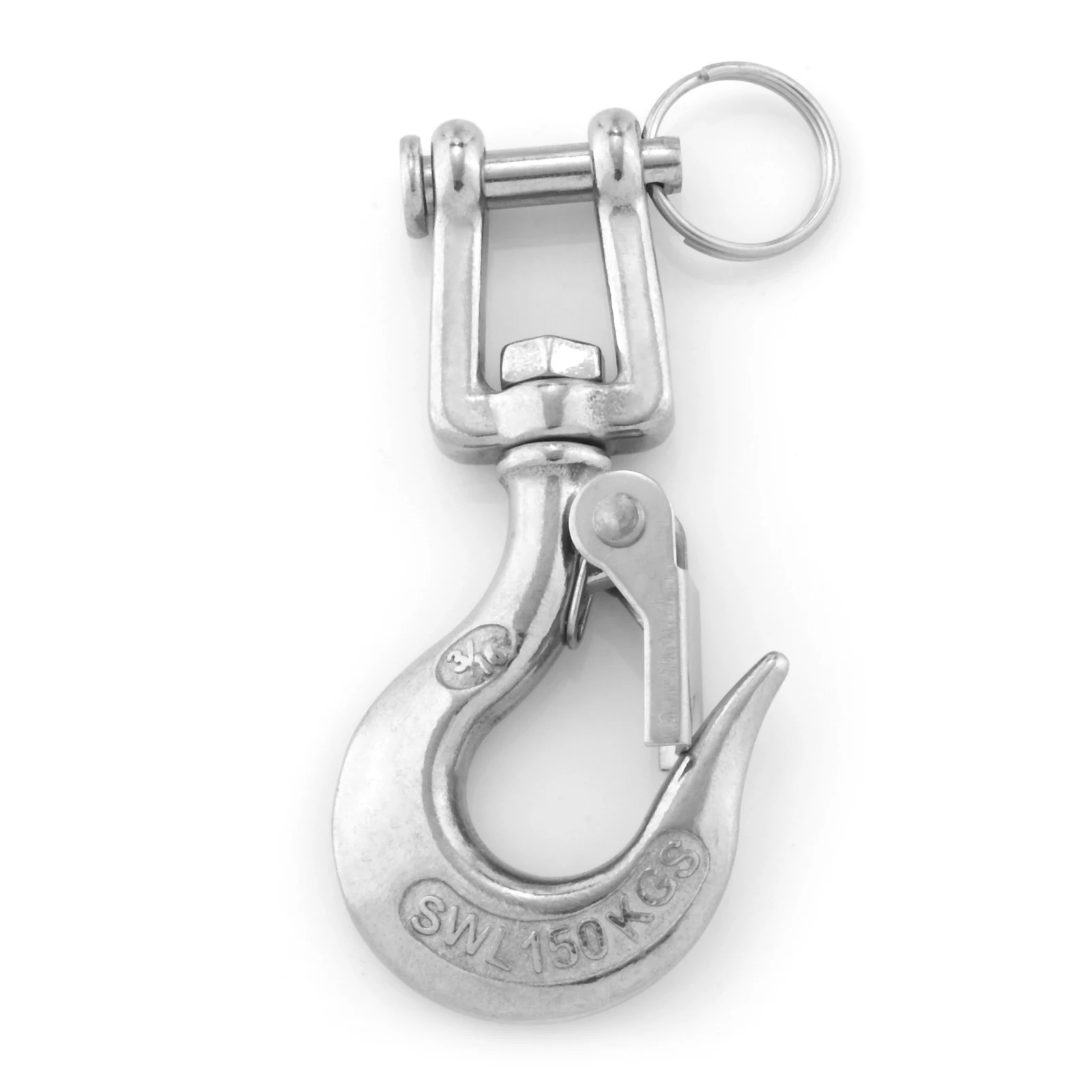 Giratória Olho Levantamento Gancho 150kg Carga de Trabalho 16 Pesados Bloqueio Aparelhamento Snap Trigger Clevis Mergulho Caminhada Aço Inoxidável 1pc 304