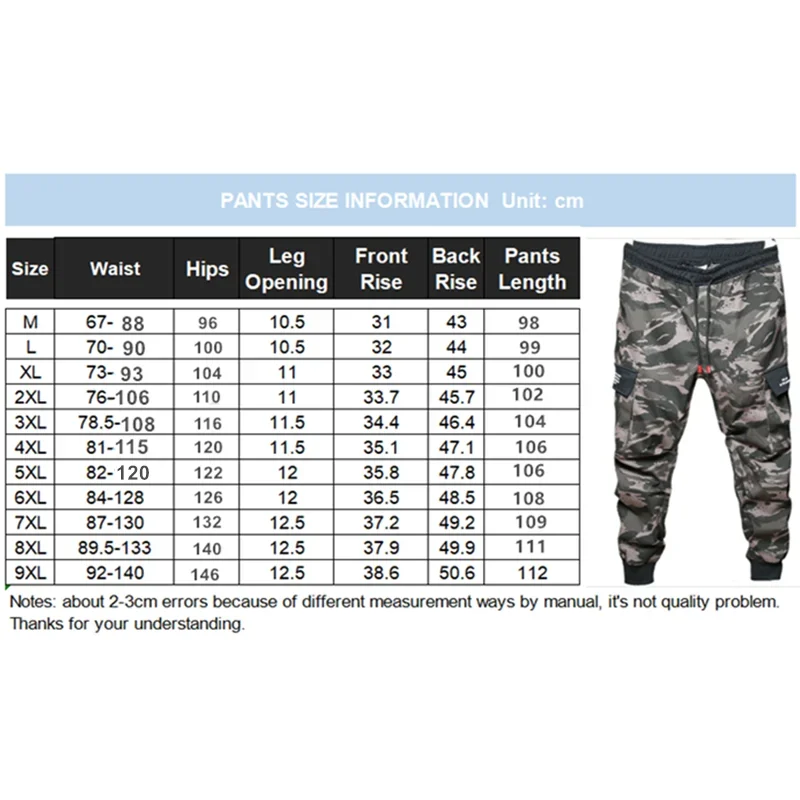 150KG 9XL Camouflage Cargo Pants 8XL Plus Size Joggers Men Trousers 7XL 6XL Camo Male Cotton Loose Sweatpants Stretched Clothes 6