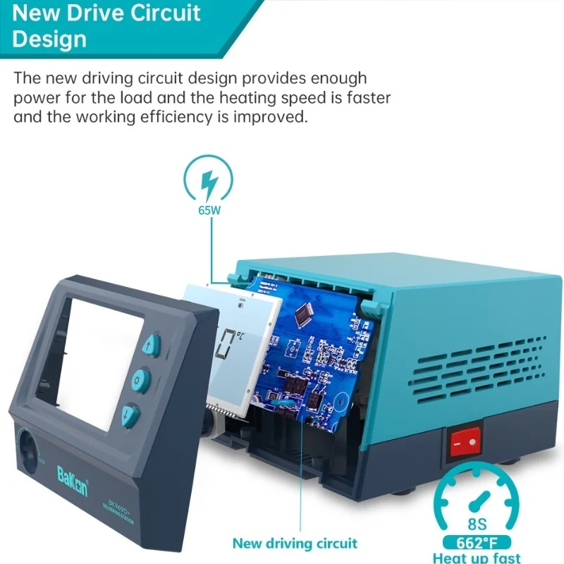 BK969S soldering station t12 heating core 75W large screen digital display lead-free constant temperature soldering machin