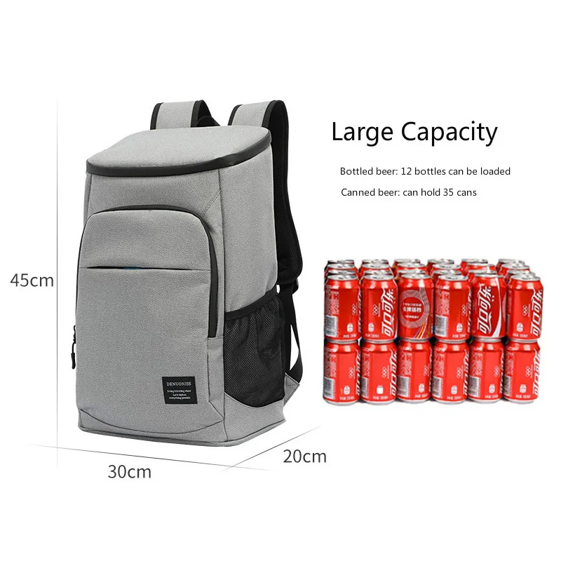 30L Soft Insulated Cooler Bag Men 30 Cans Leakproof Beer Cooler Backpack 600D Oxford Waterproof Outdoor Picnic Thermal Bag