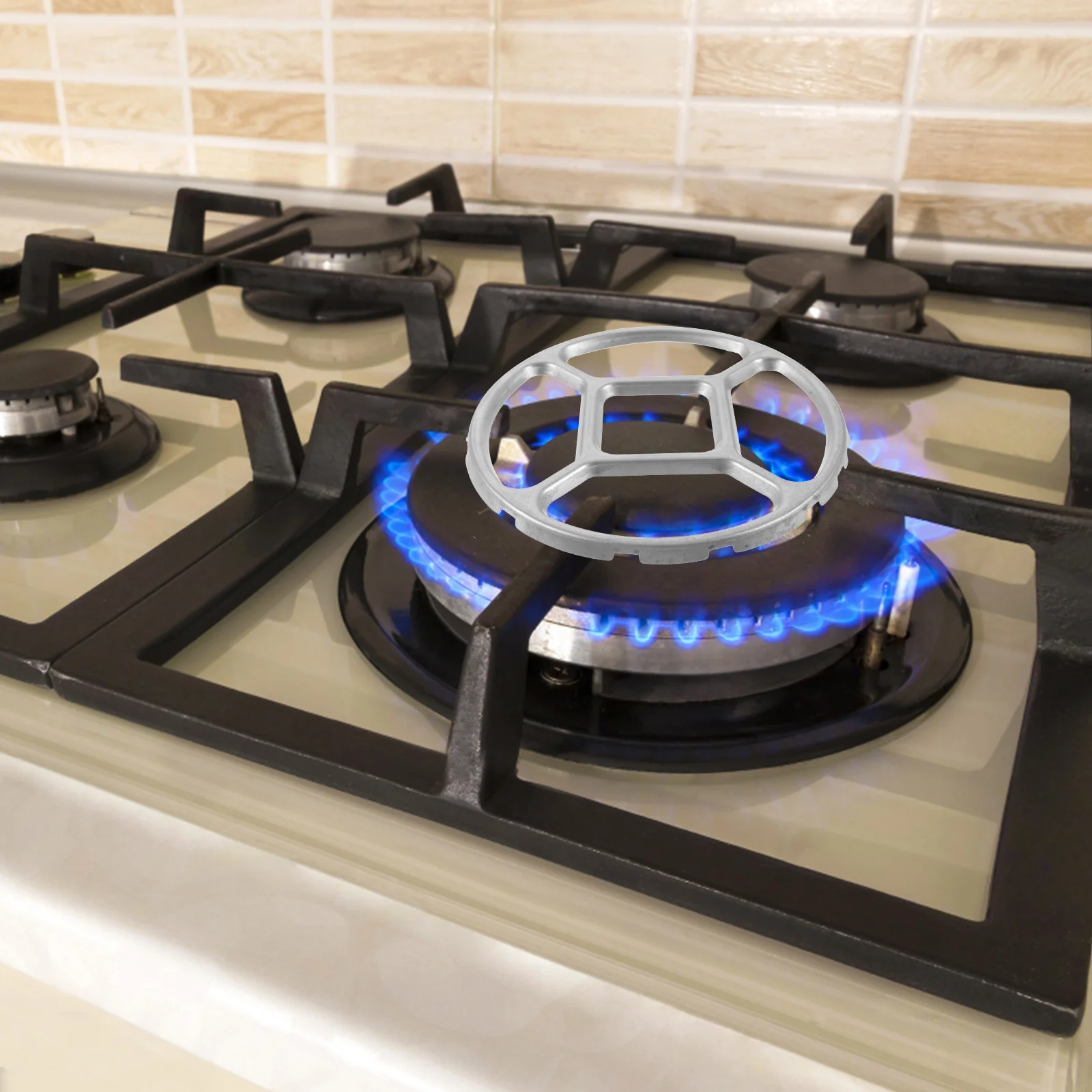 Wok Support Rack Wok Pan Support Rack Small Stove Pot Burners Wok Rack Auxiliary Support Gas Round Bottom Stand Alloy Rings Grill Top 15.4cm