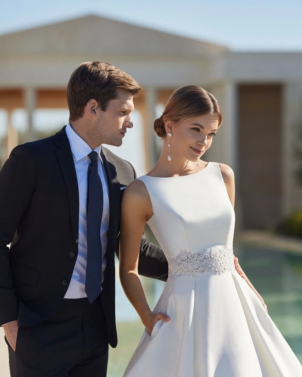 SoDigne Modern Satin Wedding Dresses A-Line Sleeveless Vestido De Noiva Women Bridal Dress Princess Wedding Gowns Customized 14