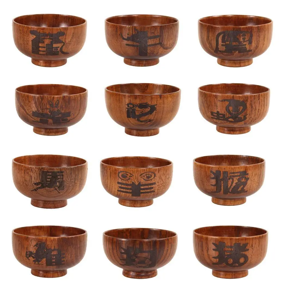 Wooden Salad Soup Food Side Dishes Decorative Modern Serving Bowls for Home