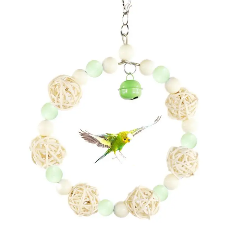 

Качели для птиц, подвесные стоячие игрушки для жевания, клетка для птиц, аксессуары для маленьких птиц, клетка, подвесные игрушки с бусинами и Sepak