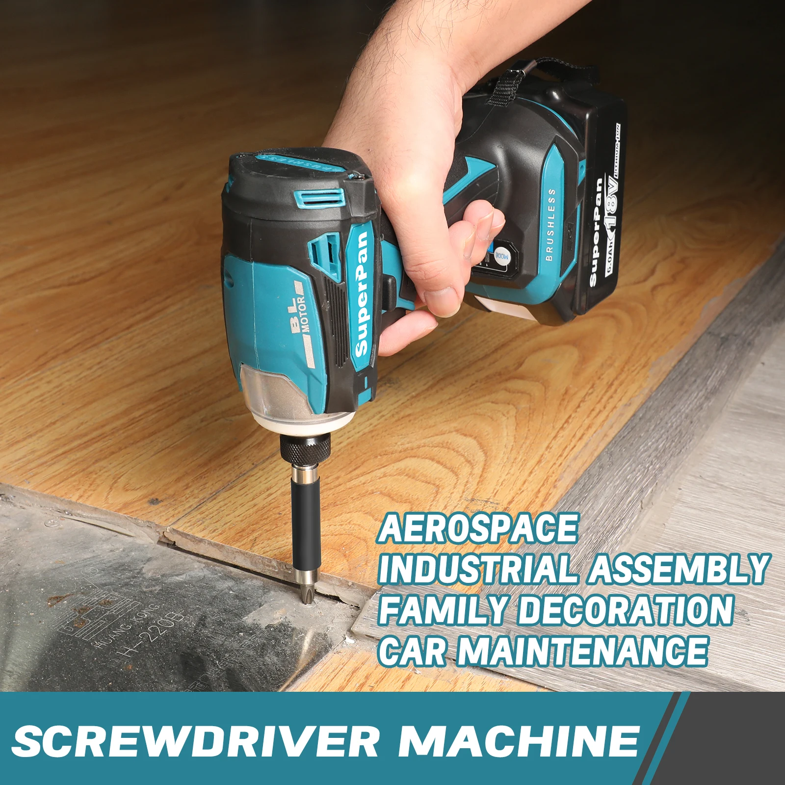 SuperPan DTD172 Cordless Driver Drill 18V 6Abattery Brushless High Torque LmpactElectric Screwdriver Variable Speed Power Tool 4