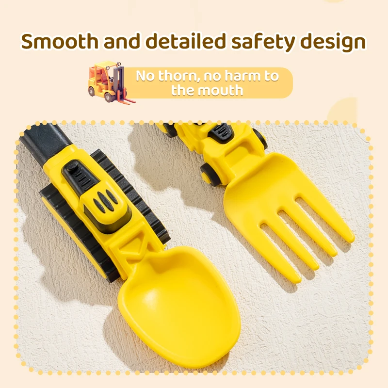 Baby Utensils Spoon Fork Set Kids Racing Cartoon Design Cutlery For Children Tableware Babies Training Feeding For Fork Spoon Set,Baby Cutlery