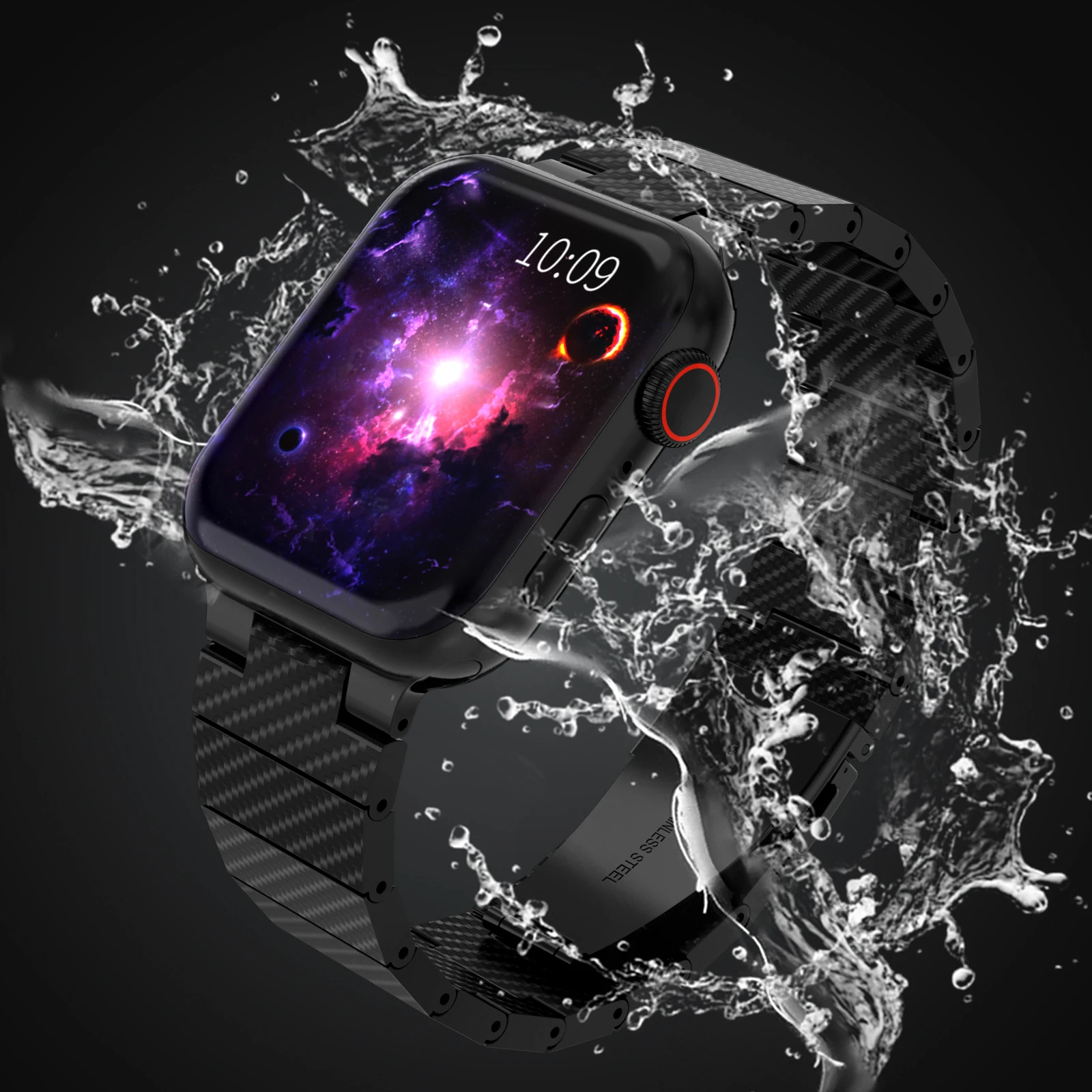 Apple Watch Series 44 45カーボンファイバーバンド色選べる Apple Watch Series 44 45カーボンファイバーバンド色選べる