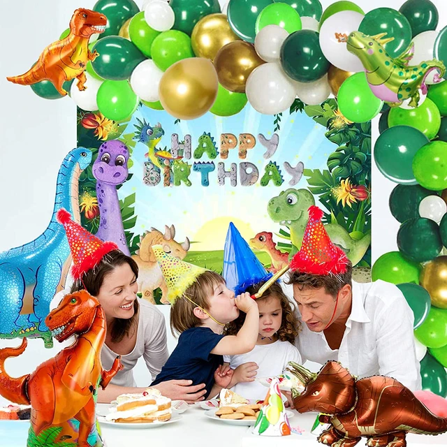 Décorations de fête à thème de dinosaure, ensemble de fournitures de fête  d'anniversaire pour enfants, affiche de dinosaure, Kit de ballons en arc  pour garçons - AliExpress