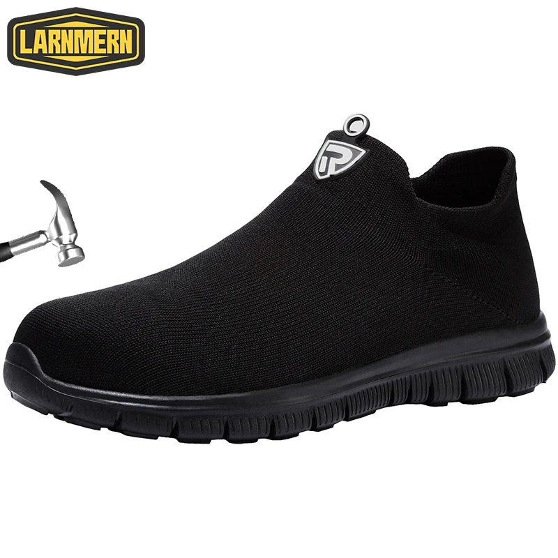 LARNMERN Work Safety Shoes Men Women Steel Toe Lightweight Slip On Breathable Non-slip Summer Shoes For Construct Safety Boots