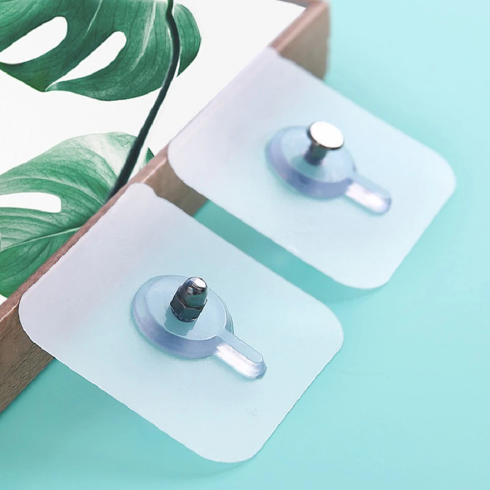

10 Pcs Couple Screw Stickers Wall Picture Hook Punch Free Drywall Picture Hanging Kit Clothes Umbrella Rack Autohesion Acrylic
