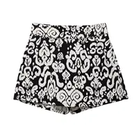 DUOPERI 2025 New Women 2 Piece Set Printed V-Neck Vest & Side Zipper Skirts Shorts Female Elegance Chic Casual Shorts Set - Image 4