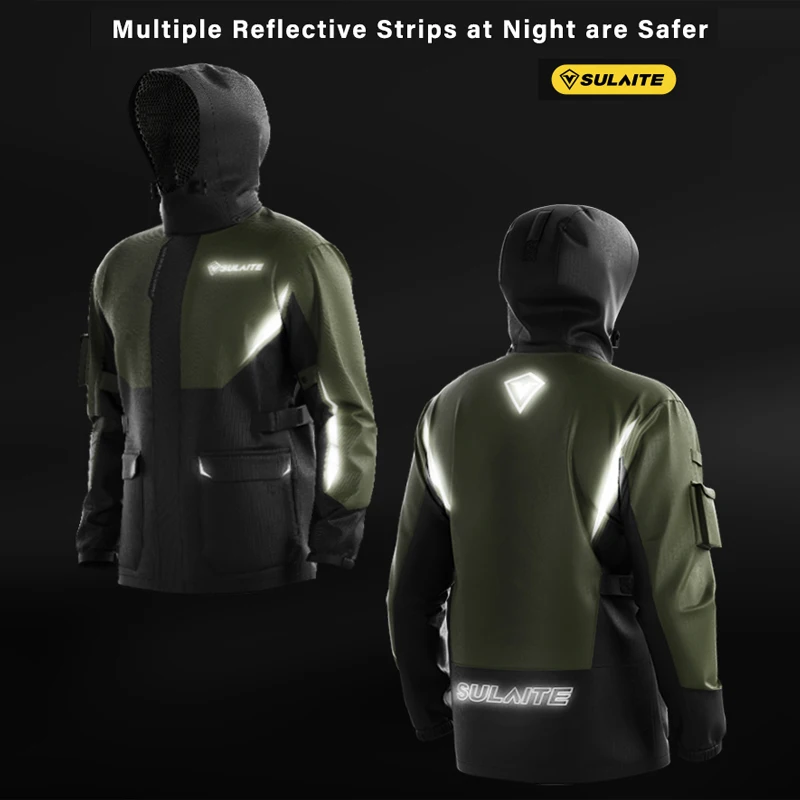 Motorcycle Rain Gear Suit for Men & Women Waterproof Jackets & Pants Reflective