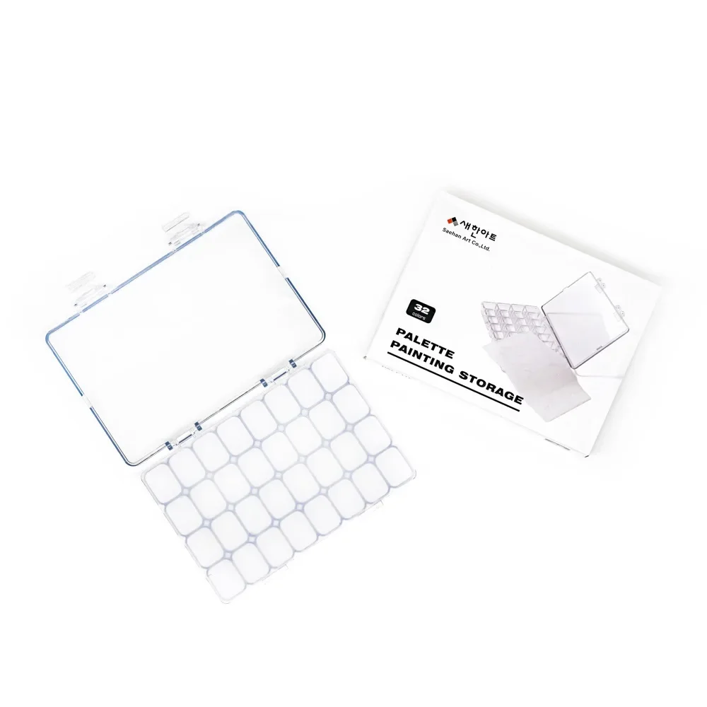 ArtSecret Transparent Paint Storage Palette Box 32 Wells Airtight Stay Wet for Watercolor Gouache Acrylic and Oil Paint
