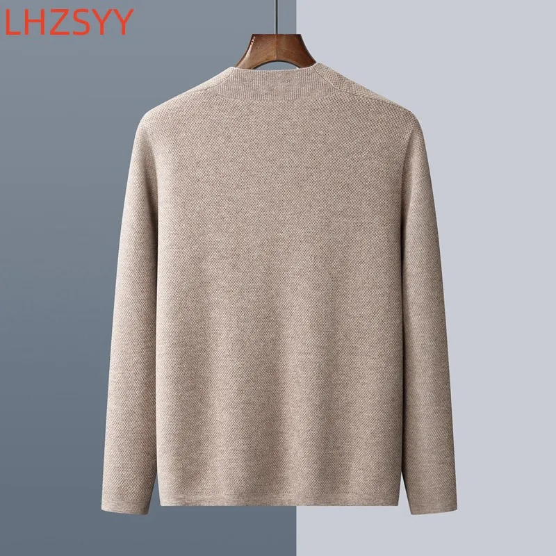 LHZSYY 남성용 캐시미어 재킷, V넥 니트 가디건, 캐주얼 루즈 탑, 청년 순수 울 스웨터, 따뜻한 고품질 코트, 가을 신상