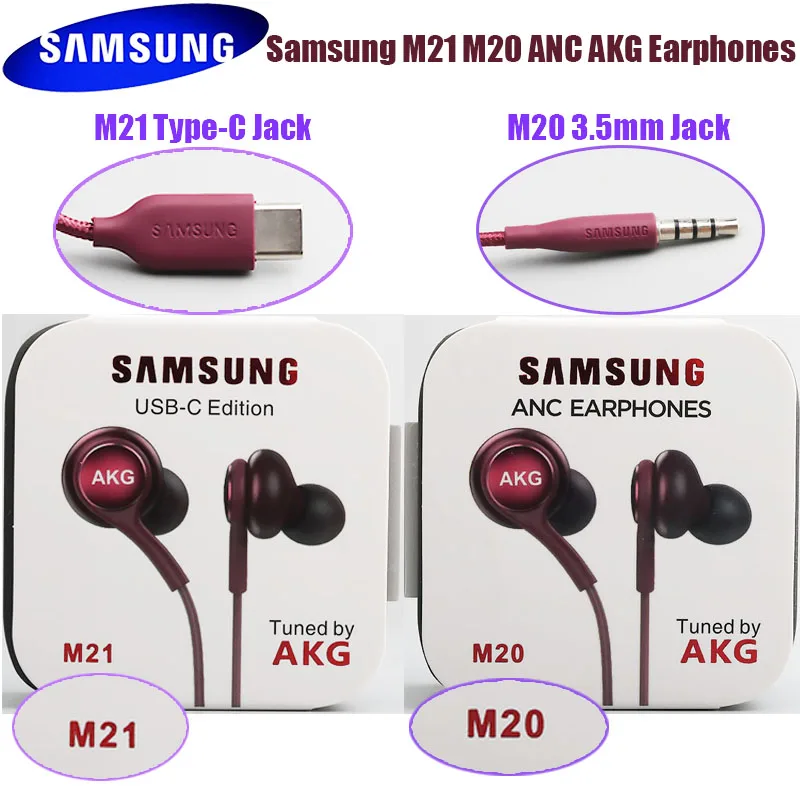 Samsung Earphones AKG ANC Headset In-ear 3.5mm / Type c with Mic Wired  headphones for Galaxy S21 S20 S10 9 8 plus note10 M20 M21 - AliExpress