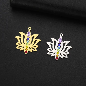 Lotus 7 Chakra Pendant Charm 1