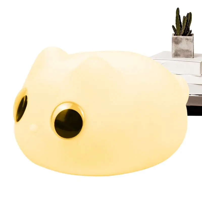 

Симпатичная настольная лампа с силиконовым котом, перезаряжаемая настольная лампа в виде животного, настольная лампа, прикроватный ночник с сенсорным управлением для детей, мальчиков и девочек