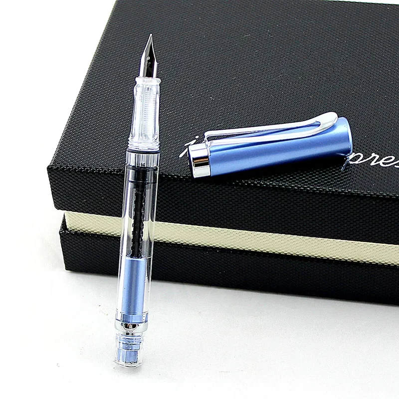 New Resin Transparent Vacuum Fountain Pen Quality EF/F Nib 0.38/0.5mm Smooth Ink Gift Pen for Office Business School 4