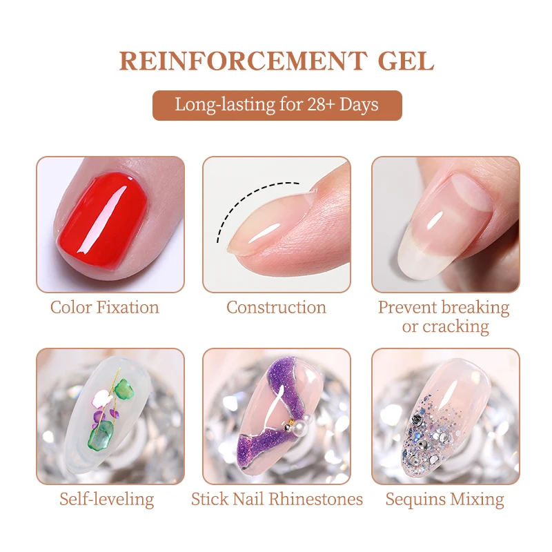 UR SUGAR 7ml Reinforcement Gel Nail Polish Function Gel Thick Base Gel Top Coat Transparent Soak Off UV LED Nail Art Manicure 5