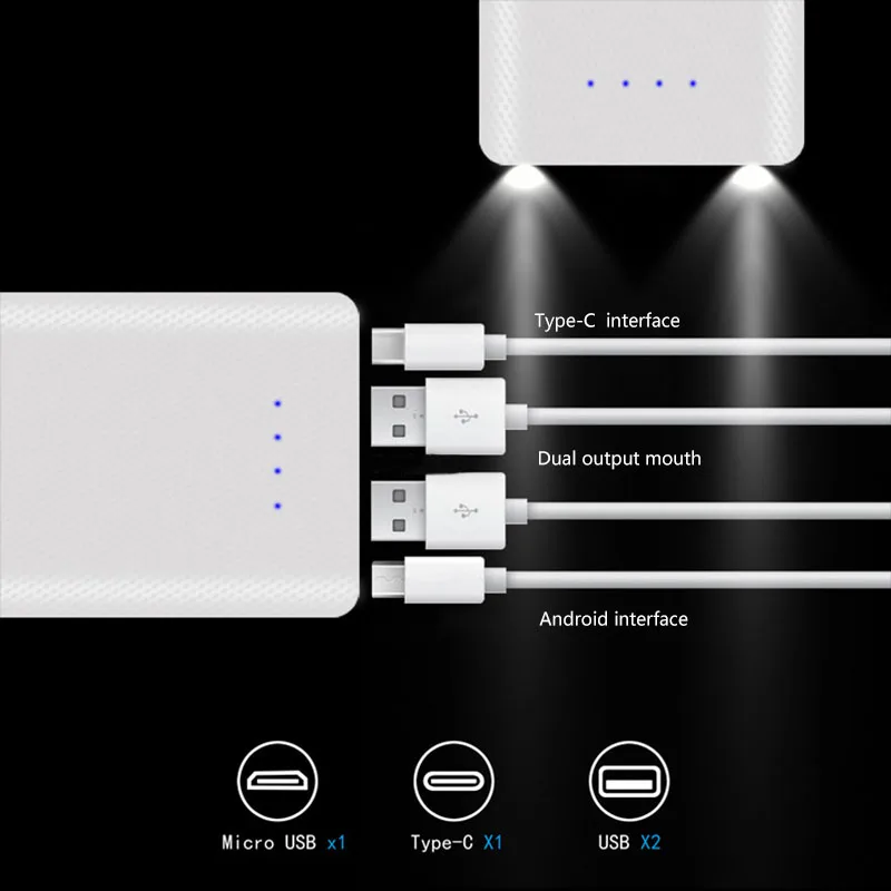 DIY Power Bank 10*18650 Battery Holder Battery Box Micro Type C Dual USB Ports Mobile Phone Charger 18650 Powerbank Case