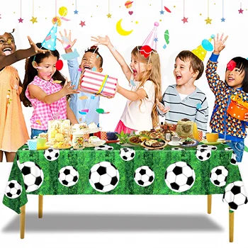 1/3 Stuks Voetbaltafelkleed voor WK 2026 feest Verjaardagsparty Decoraties - Plastic Tafelkleed voor Ballen-thema Benodigdheden 5