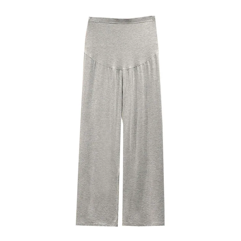 Summer Thin Cotton Pant For Pregnant Women Wide Leg Loose Maternity Abdomen Trousers High Waist Prenancy Full Length Belly Pants maternity pants
