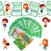 Hot Kids Action Cognition Cards Funny Q&A Learning Classroom Interaction Aids English Teaching Educational Toys Christmas Gifts 2