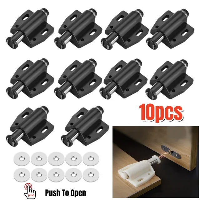 10 ชิ้น Strong Magnetic Pressure Push To Open Touch Latch ประตูตู้ Rebound Single Touch แม่เหล็กสําหรับอุปกรณ์ฮาร์ดแวร์ภายในบ้าน 1