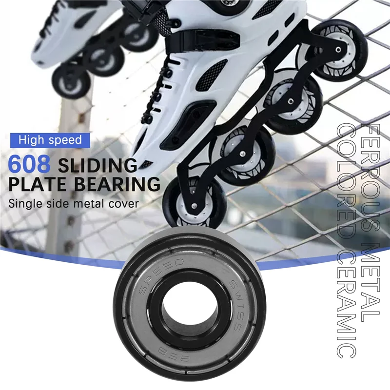 세라믹 608 베어링 스케이트보드 베어링 스케이트 인라인 롤러, ABEC-11 하이브리드 6 화이트 ZrO2 볼, 8x22x7mm, 16 개