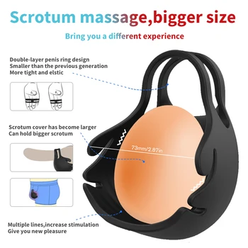 Vibrating Penis Massager Male Chastity Cock Ring Sex Toys for Men Wireless Remote Control Testicle Vibrator Men's Masturbator 3