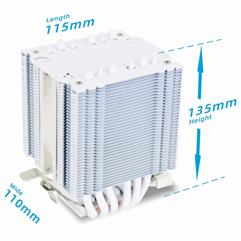 Z135 All White CPU Cooler With 6 HeatPipes Support 1700/1200/115x/AM4 Efficient 4Pin PWM ARGB Fan Quiet Ventilador Radiator