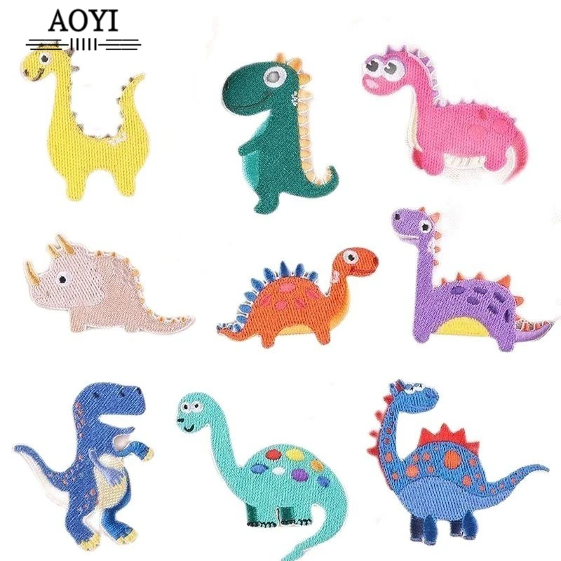 Juego De 8 Parches De Dinosaurios Para Planchar - Apliques Termoadhesivos De Poliéster, 5x5 Cm, Para Ropa, Mochilas Y Manualidades