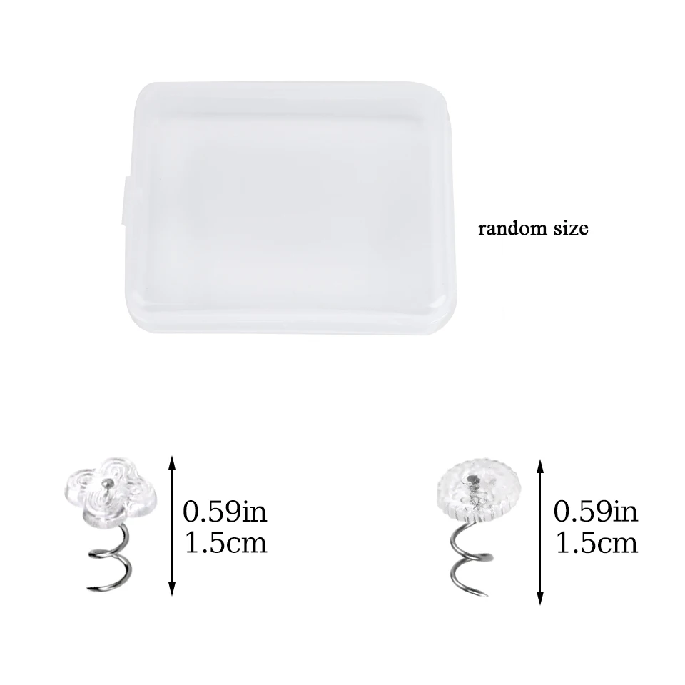 Sewing Pins 50/100pcs Transparent Twist Nail Pins for Sofa Sheet Plastic Head Pin Screw Fastening Safety Buckle for Fixed Blankets