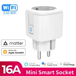 Smart Wi - Fi Socket with Timer and Power Monitoring, Matter - Enabled - 16A Matter