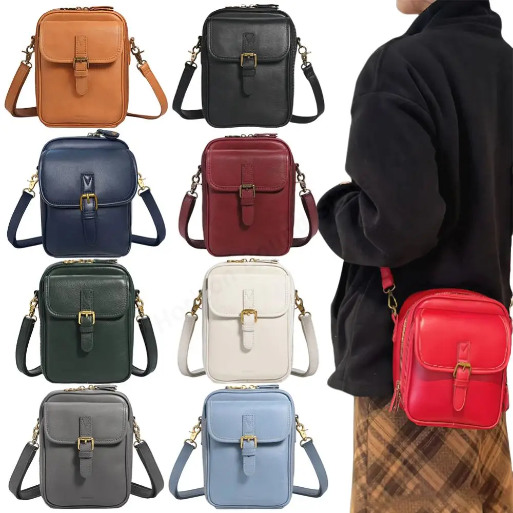 PU Leather Zipper Shoulder Handbag Purse & Adjustable Removable Strap Trendy Sling Bag Cellphone Bag Wallet Purse for Women Men