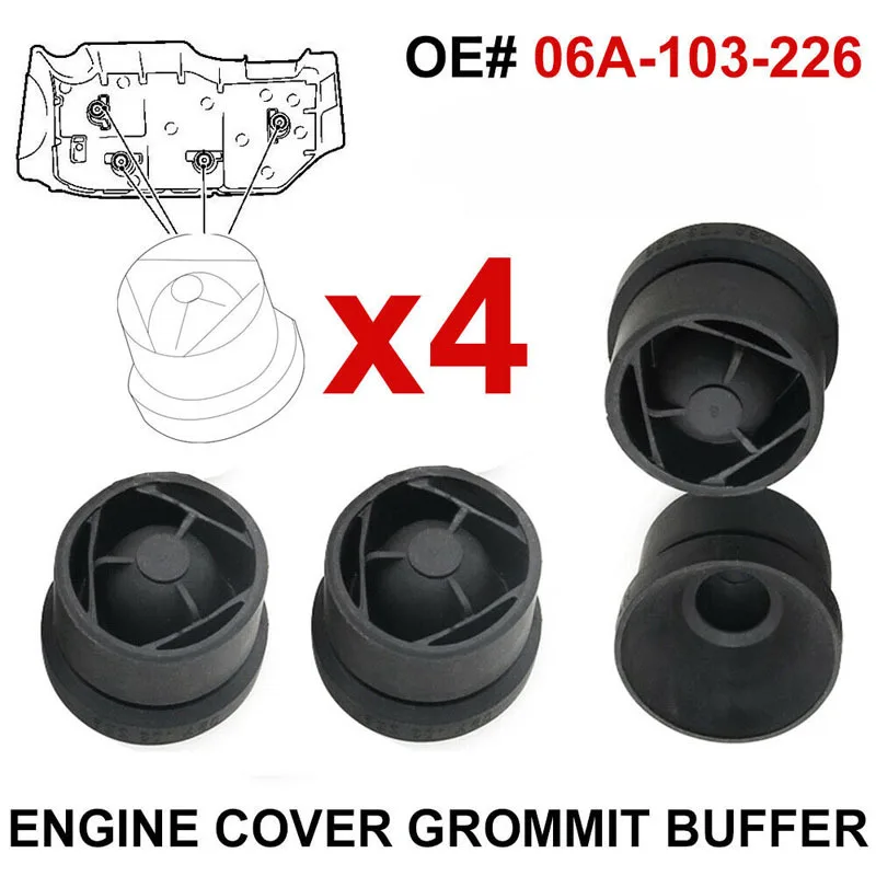 4Pcs Engine Cover Grommet Rubber Buffer Bumper Mounting Stop Jounce Bush For Nissan Qashqai J11 VW Skoda Superb Yeti 2010 2011