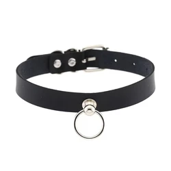 Chainsaw Man Inspired Reze Punk Leather Choker with Pull Ring Chain (Black)