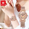 OLEVS 9942 Waterproof Inlaid diamond Luxury  Women Wristwatch, Fashion Stainless Steel Strap Quartz Watch For Women 2