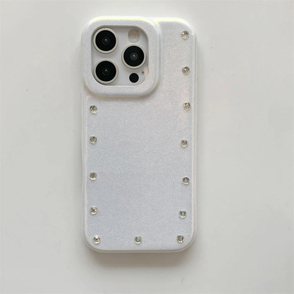 Luxury Rhinestone PU Leather Phone Case with Hybrid PC Protection
