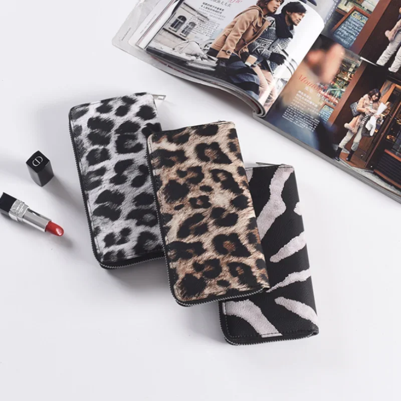 Leather Women Wallet Classic Leopard Animal Print Long Wallets Female Cards Holder Clutch Bag Fashion Ladies Purses 3