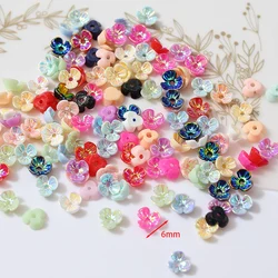 100pcs Mini Resin Flower Petals - Shimmering AB Colors for DIY Jewelry & Nail Art Decor (Mixed colors)