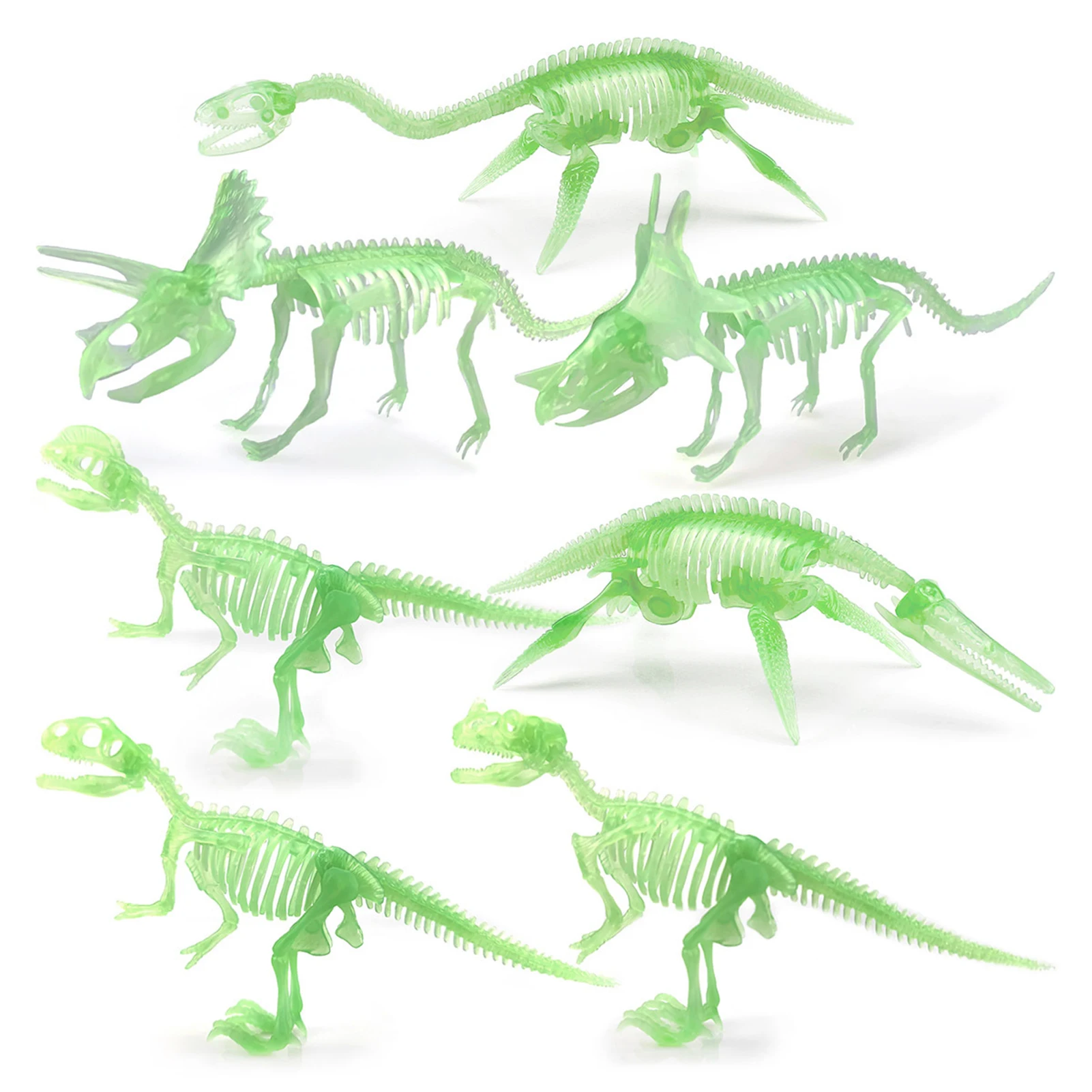 

7 Pieces Simulation Dinosaur Bone Toy Glow In The Dark 7Pcs Simulation Dino Bone Cognitive Toy For Kids Kids Learning
