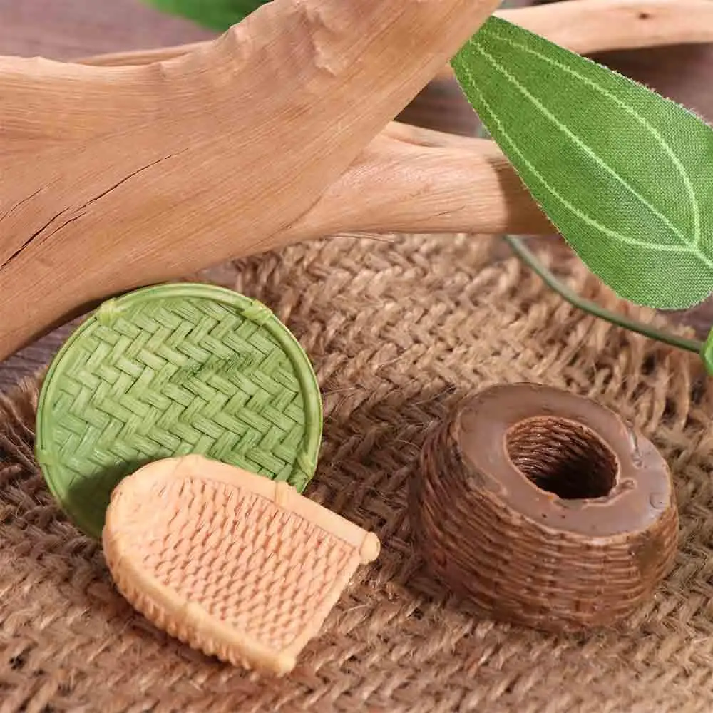 Simulation Simulation Bamboo Basket Chair Dustpan Dollhouse Miniature 1/12 Basket Furniture Decoration Sculpture