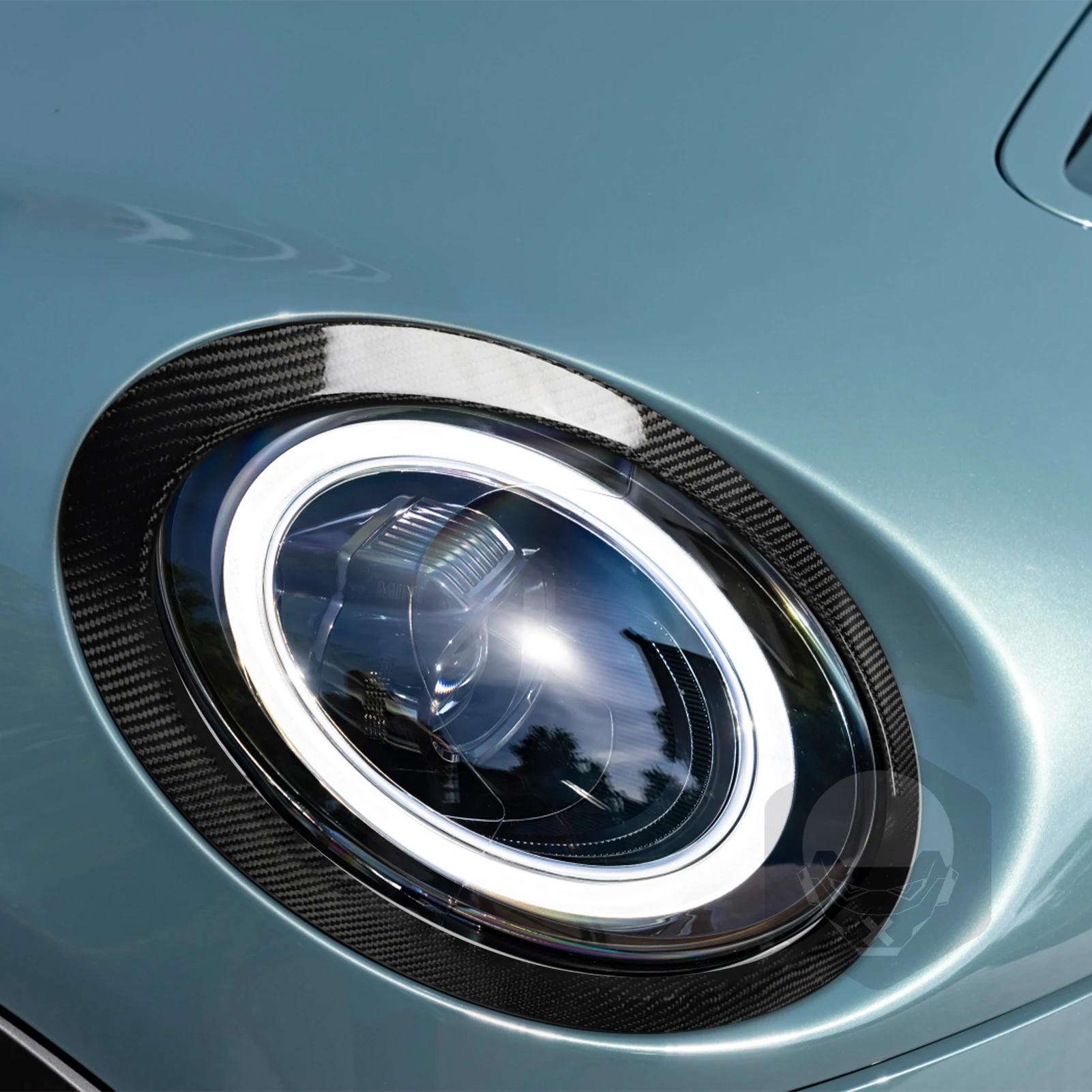 For BMW Mini F55 2015+ F56 2014+ F57 2016+ Front Headlight Headlam Frames Real Carbon Fiber Car Exterior Refit Accessories