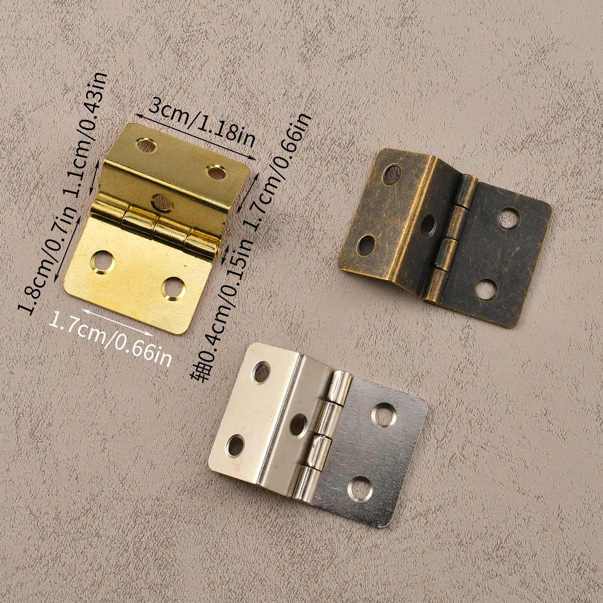 Small Three Fold Hinge 30mm side length Antique Iron Sheet with 5 holes Three Fold Right Angle Edge Clamp 10mm board