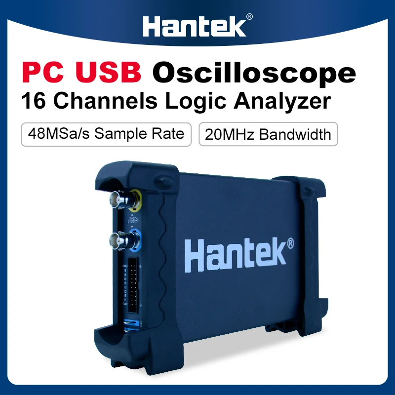 

Hantek 6022BL Digital Portable USB Oscilloscope PC 20MHz Bandwidth Osciloscopio 16 Channels Logic Analyzer 48MSa/s Sample Rate