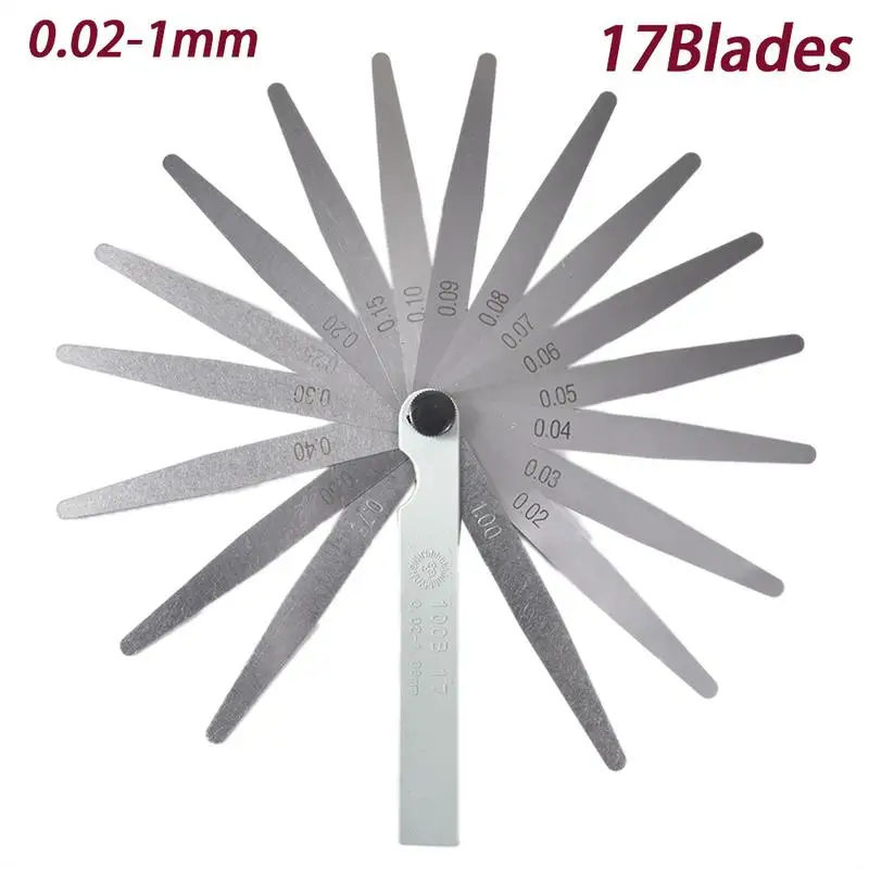 Metric Feeler Gauge 17/20 Blades Set Tappet Gap Measure Tool Range 0.02/0.05mm Valve Motorcycle Measurement