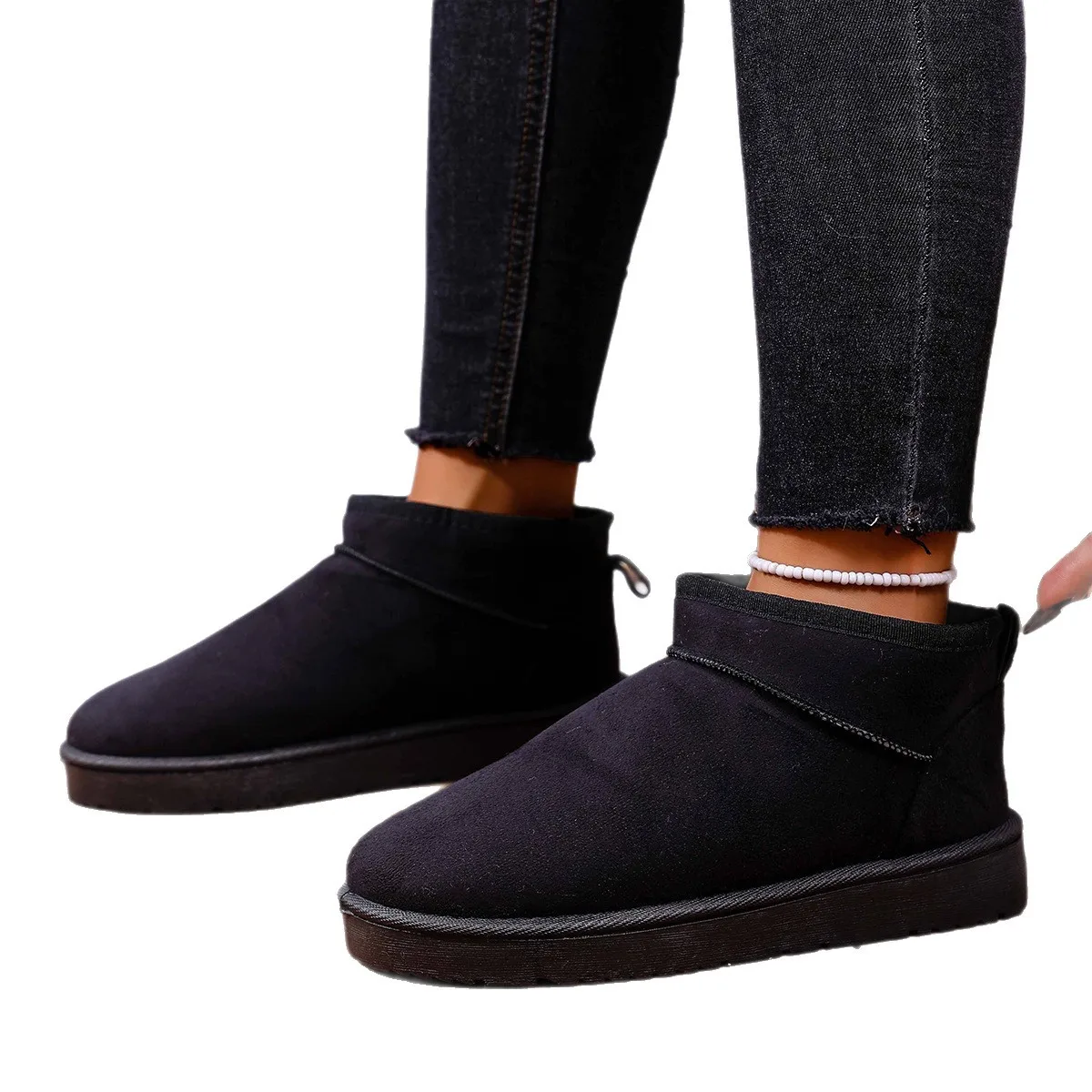 Fashion Snow Boots New Suede Thick Sole Large-size Winter Round Head Sexy Comfortable Warm Casual Walking Boots for Women