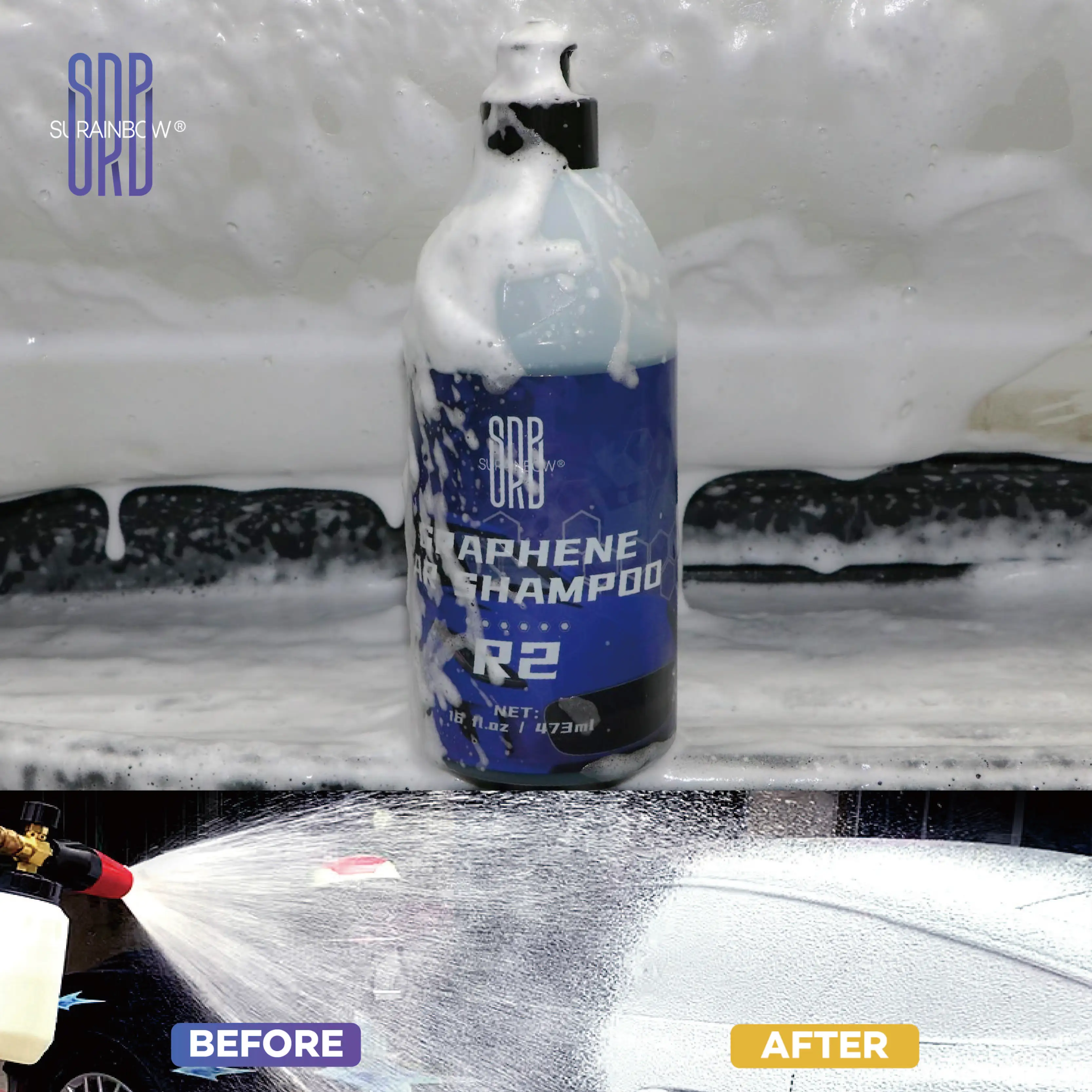 Graphene Car Wash Soap - High Foaming Graphene Infused Car Soap - Ads Hydrophobicity, Powerful Cleaner & Protection,16 oz/473 ml 5