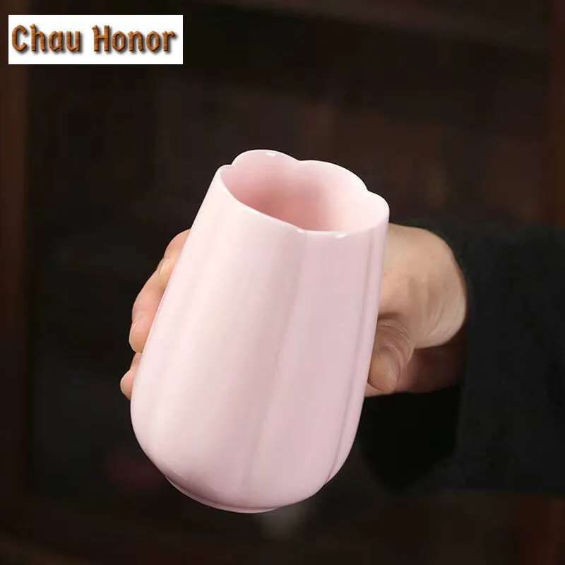 Jade Mud Cherry Powder chinese Ceramics Solid Wood Tea Ceremony Six Gentlemen Suit Pure Copper Kung Fu Tea Set Accessories Gift